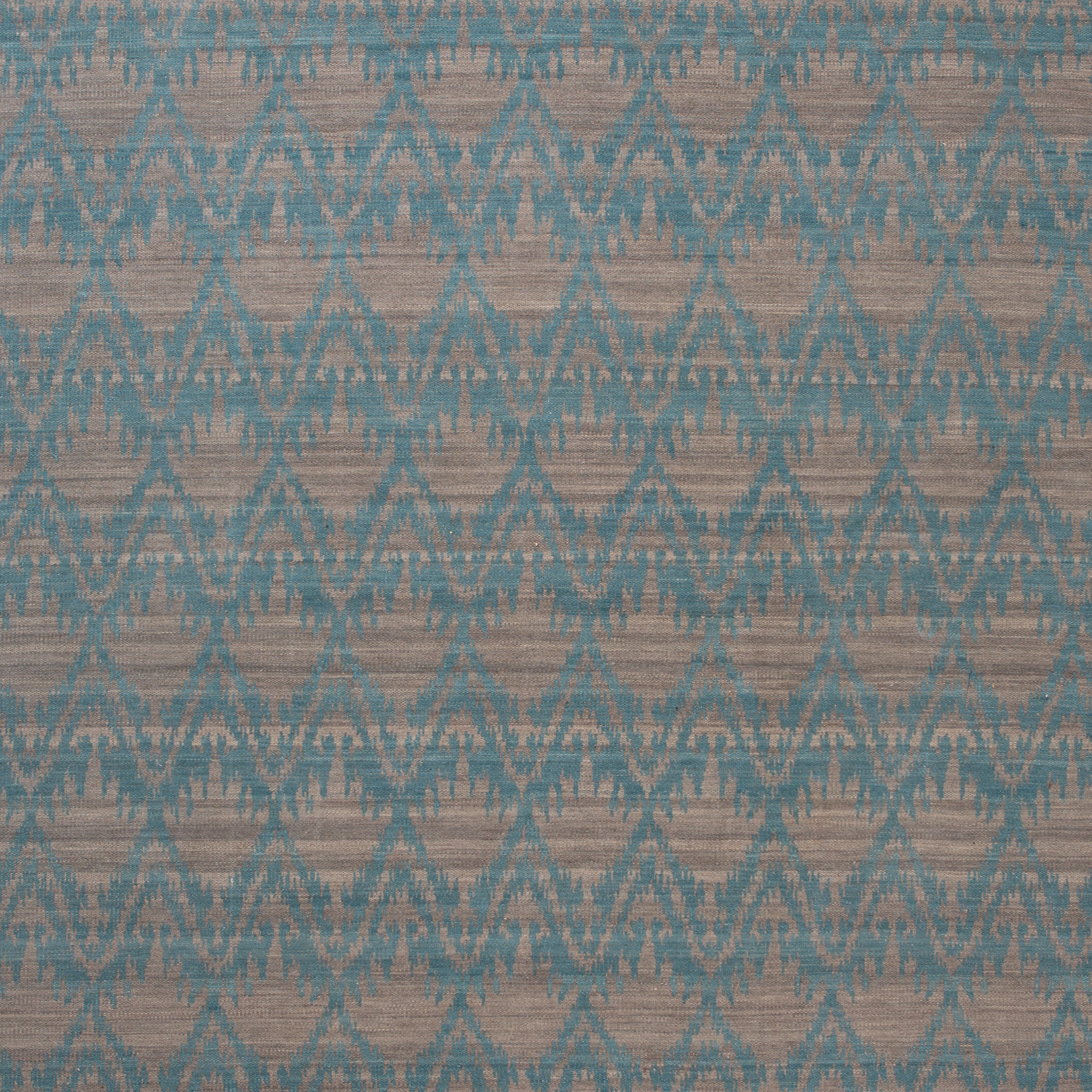 Blue Flatweave Wool Rug - 9'1" x 11'1"