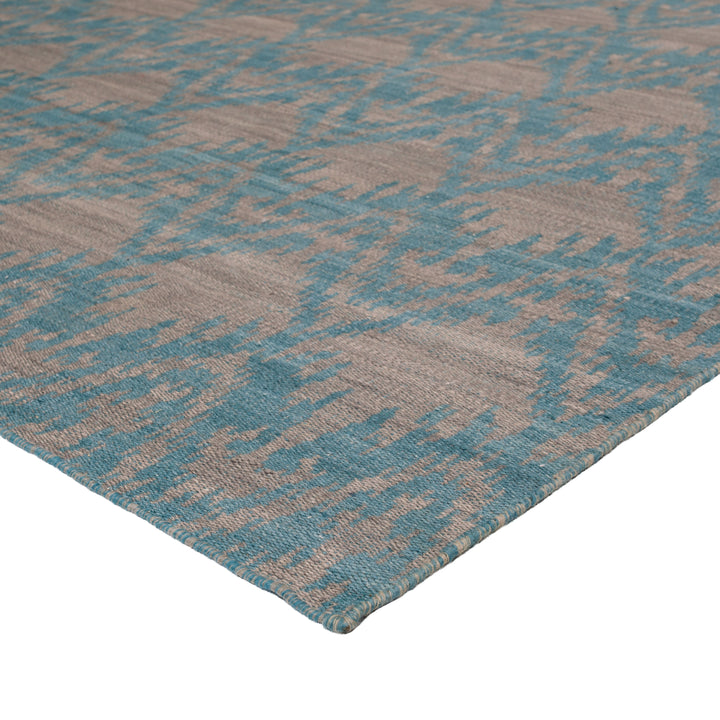 Blue Flatweave Wool Rug - 9'1" x 11'1"