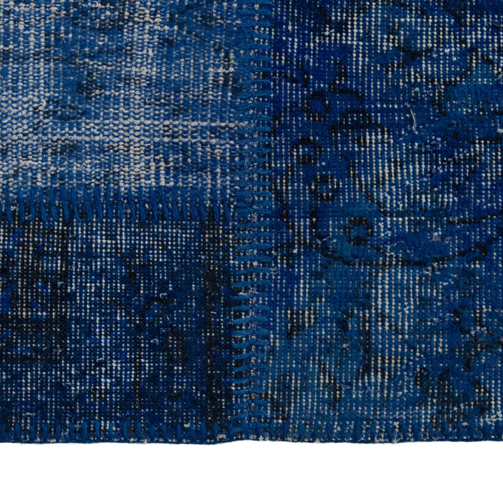 Blue Patchwork Wool Rug - 11'11" x 14'11"
