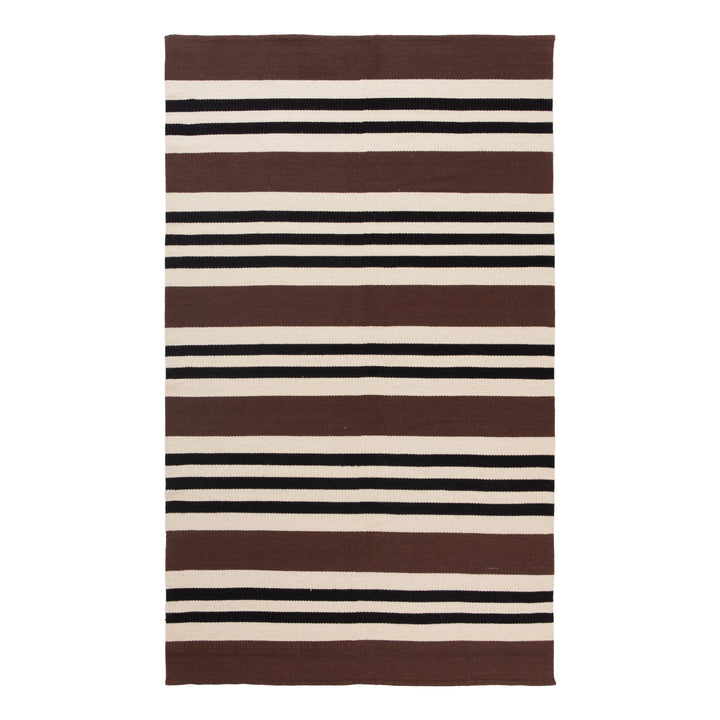 Brown Flatweave Cotton Rug - 6' x 9'