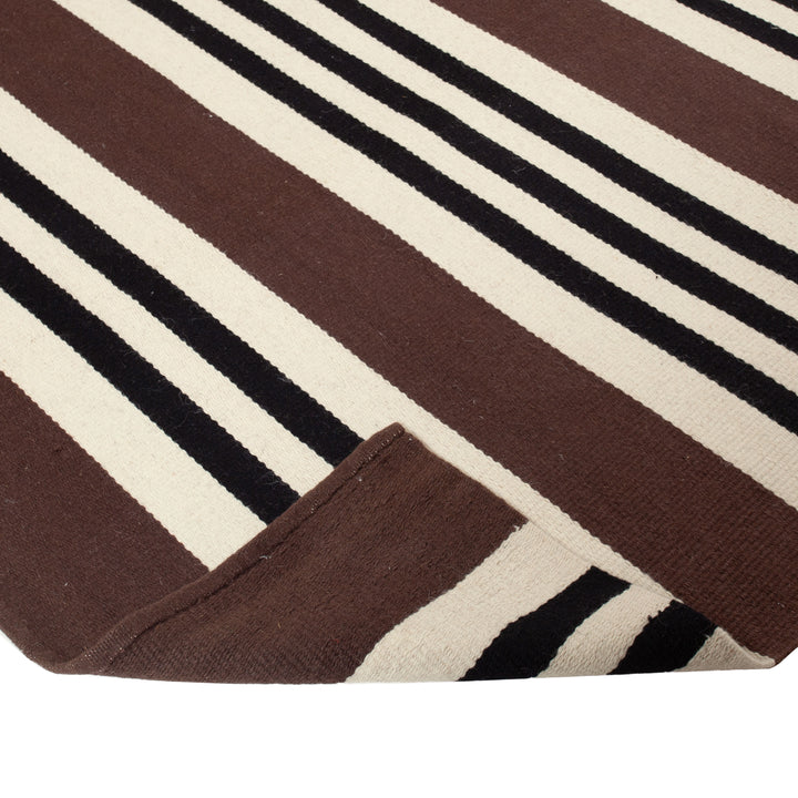 Brown Flatweave Cotton Rug - 6' x 9'
