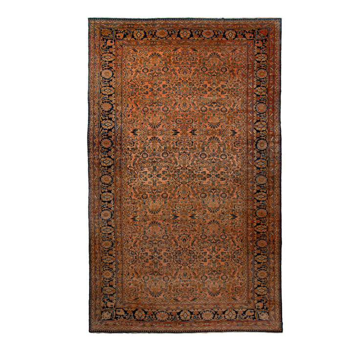 Orange Vintage Traditional Wool Persian Rug - 12'5" x 20'