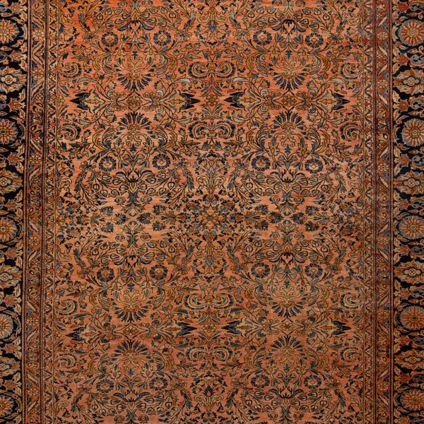 Orange Vintage Traditional Wool Persian Rug - 12'5" x 20'
