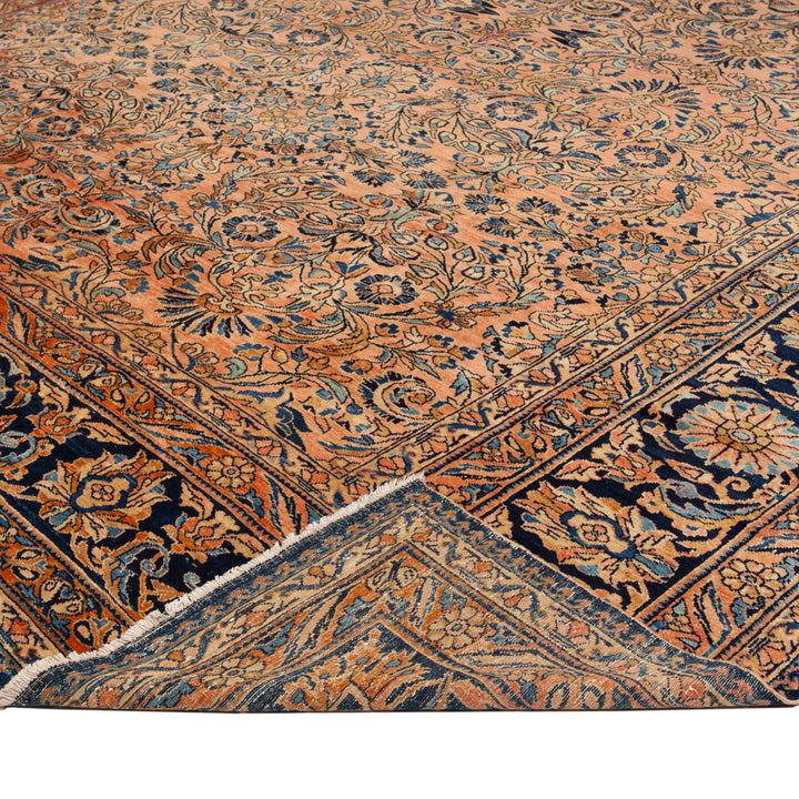 Orange Vintage Traditional Wool Persian Rug - 12'5" x 20'