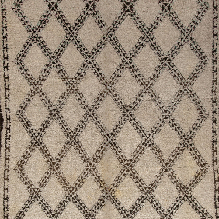 Beige Vintage Moroccan Wool Rug - 6'10" x 12'5" Default Title