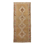 Beige Vintage Traditional Wool Rug - 6' x 13'10"