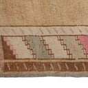 Beige Vintage Traditional Wool Rug - 6' x 13'10"