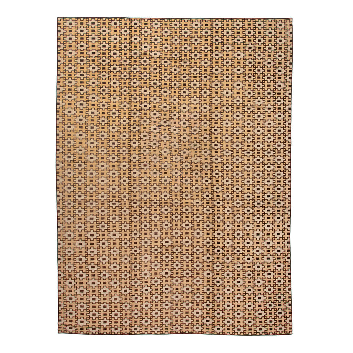 Brown Modern Wool Rug - 12' x 16'1"
