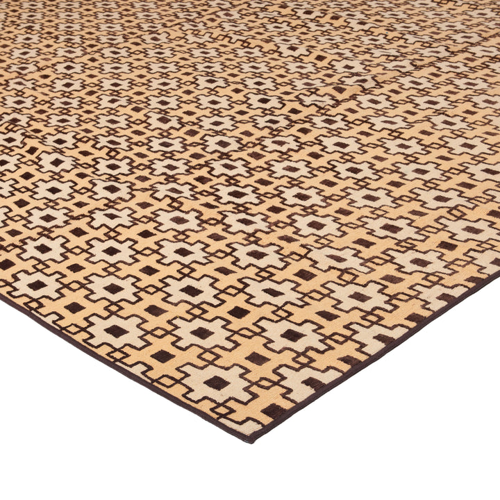 Brown Modern Wool Rug - 12' x 16'1"