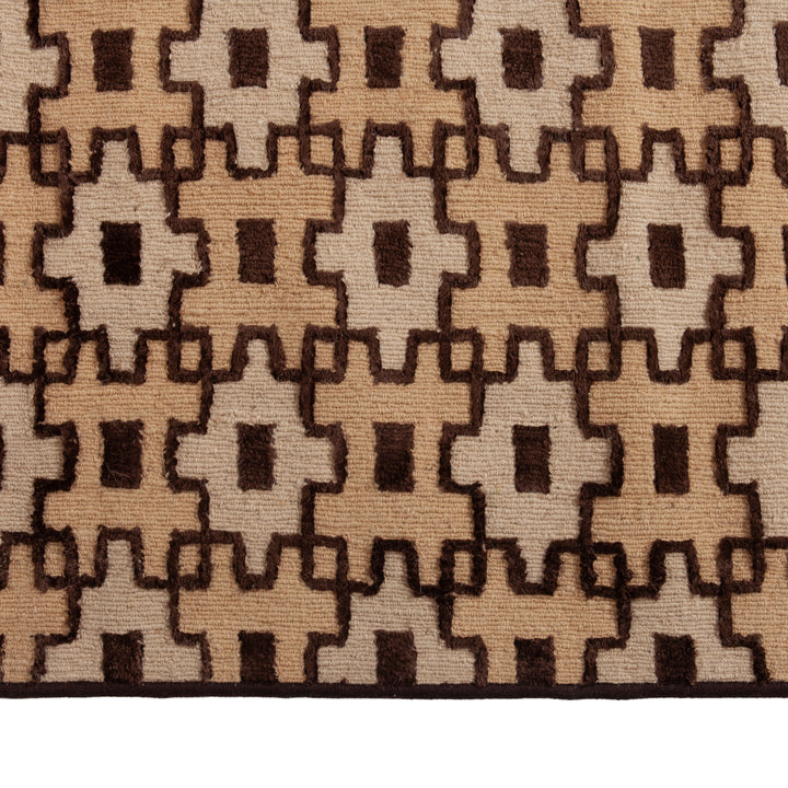 Brown Modern Wool Rug - 12' x 16'1"