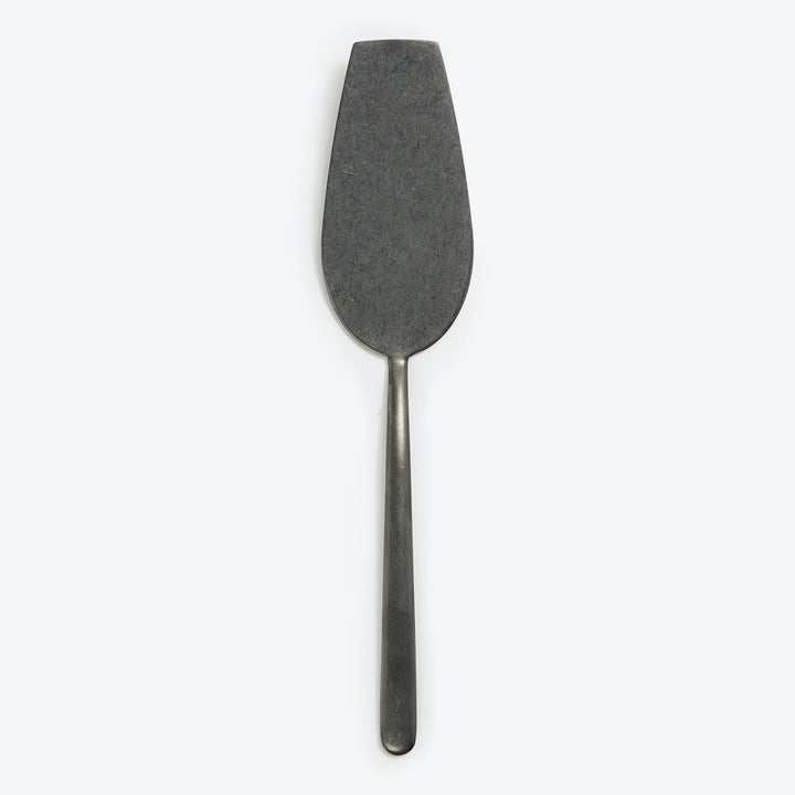 Stainless steel spatula with wide, flat blade for cooking tasks