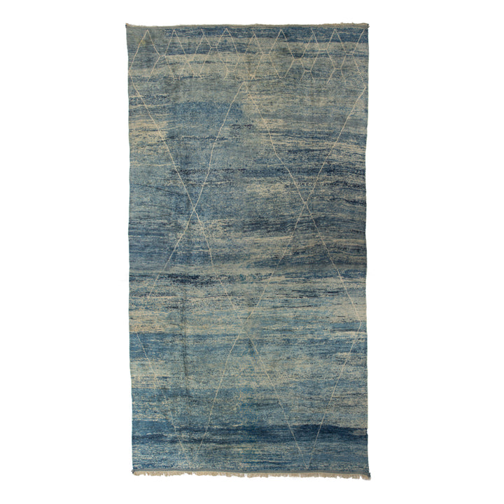 Blue Moroccan Wool Rug - 16' x 30'1"
