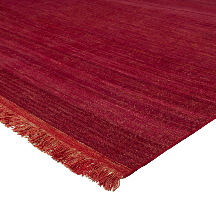 Red Flatweave Cotton Rug - 10'1" x 13'7"