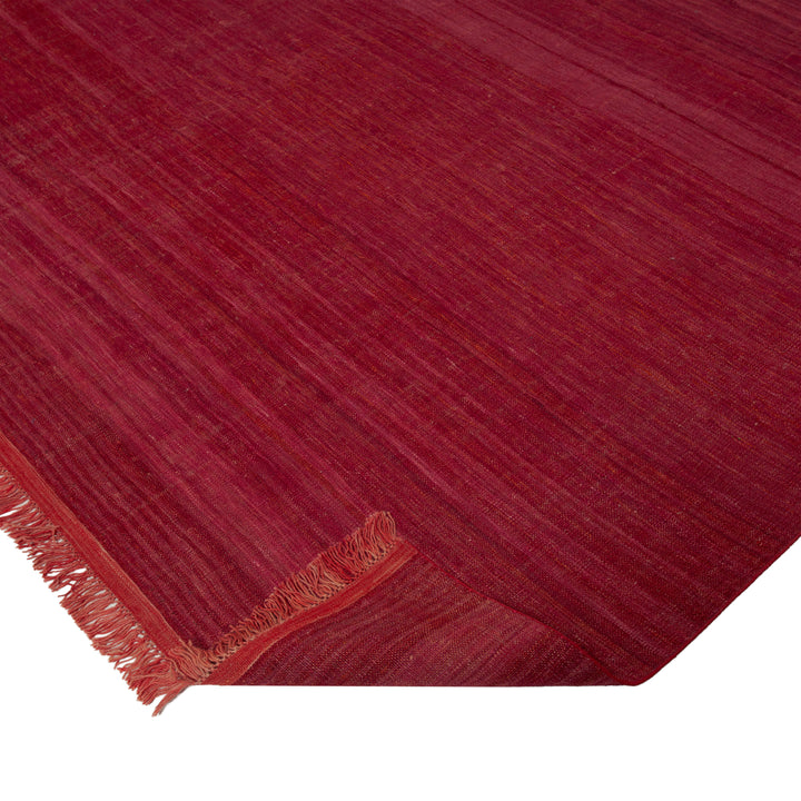 Red Flatweave Cotton Rug - 10'1" x 13'7"