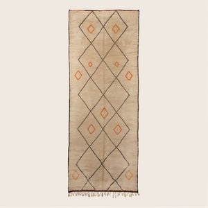 Ivory Moroccan Wool Rug - 6'2" x 16'5"