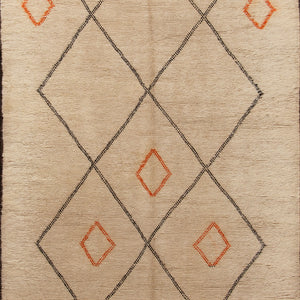 Ivory Moroccan Wool Rug - 6'2" x 16'5" - hover