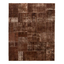 Brown Patchwork Wool Rug - 8'2" x 9'10" Default Title