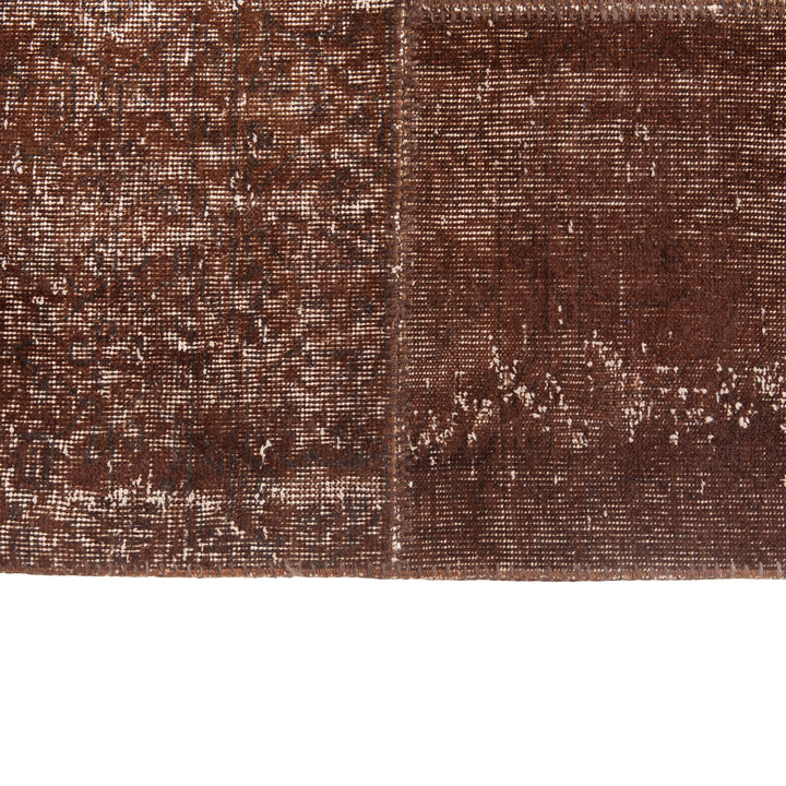 Brown Patchwork Wool Rug - 8'2" x 9'10" Default Title