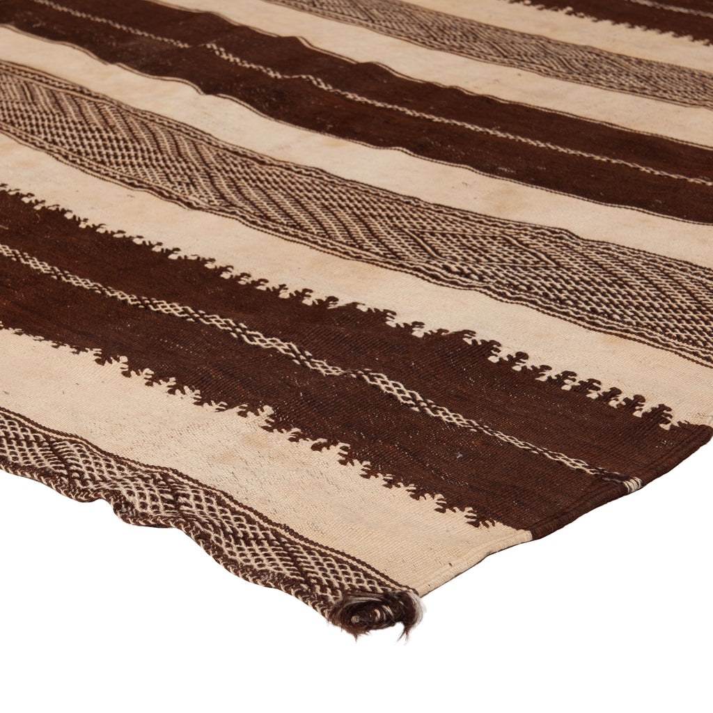 Brown Vintage Wool Rug - 4'9" x 11'1"