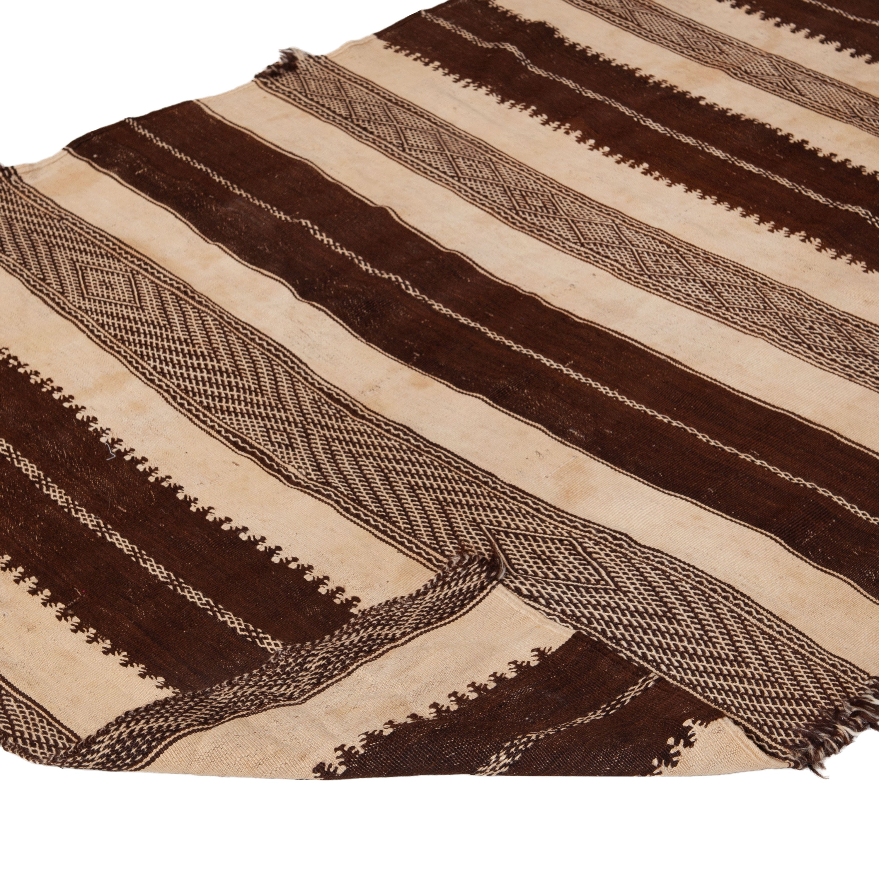 Brown Vintage Wool Rug - 4'9" x 11'1"