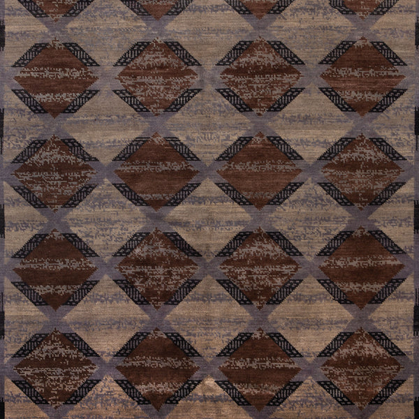 Multi Modern Wool Rug - 6'4" x 9'4"