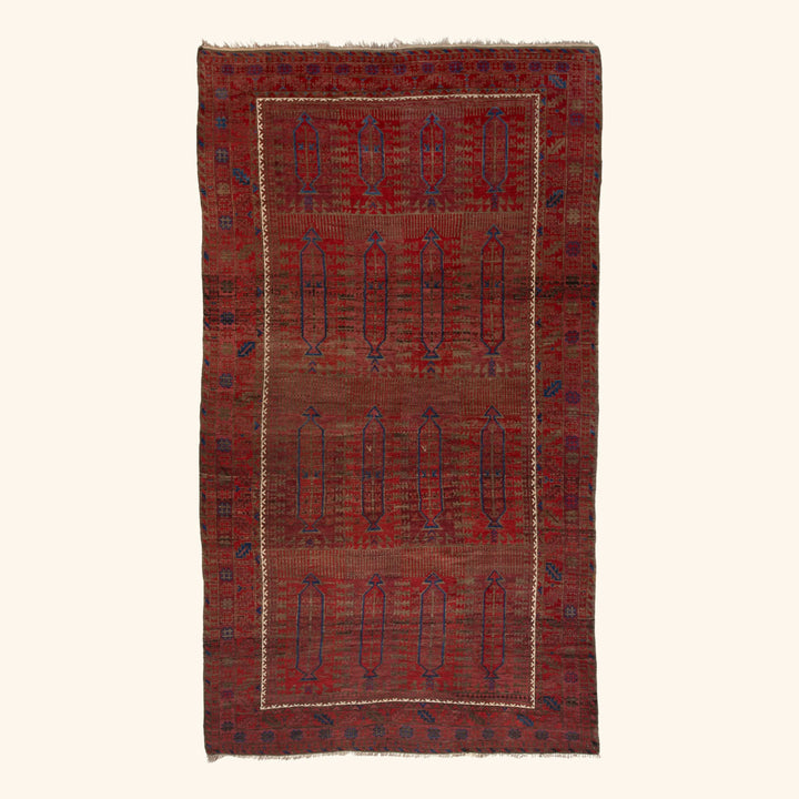 Red Vintage Baluch Wool Rug - 8'4" x 15'9"