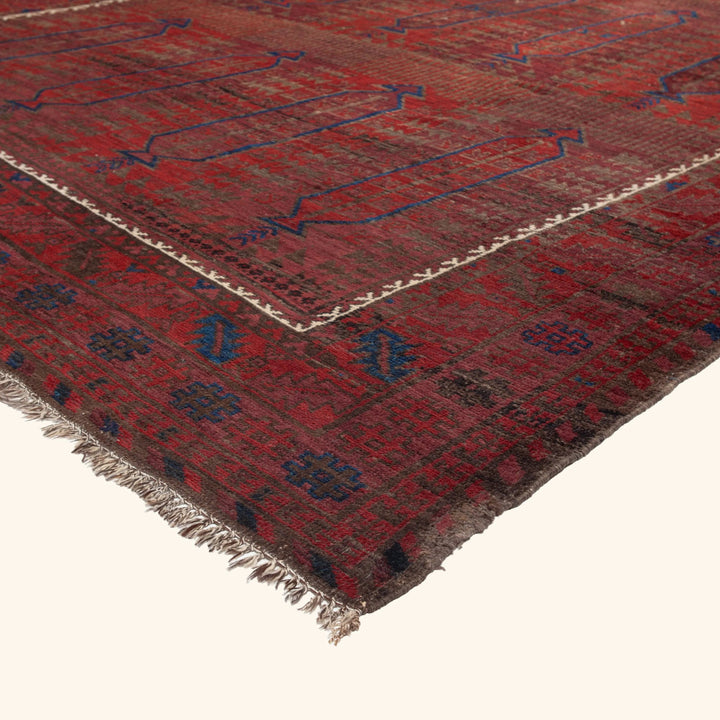 Red Vintage Baluch Wool Rug - 8'4" x 15'9"