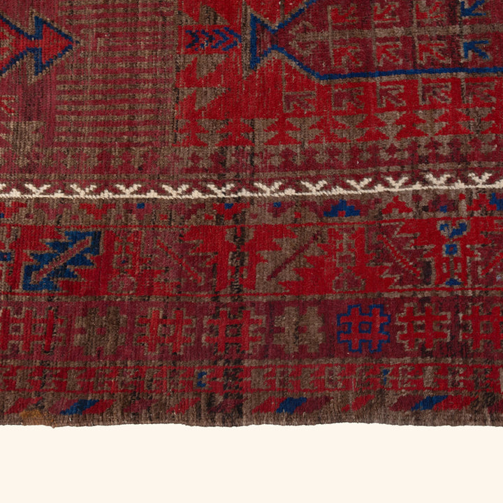 Red Vintage Baluch Wool Rug - 8'4" x 15'9"