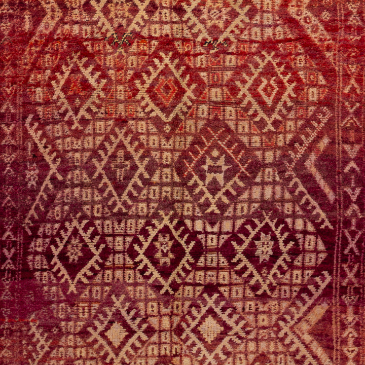 Pink Vintage Moroccan Wool Rug - 5'7" x 13'1"