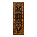 Brown Vintage Traditional Wool Rug - 3'10" x 12'