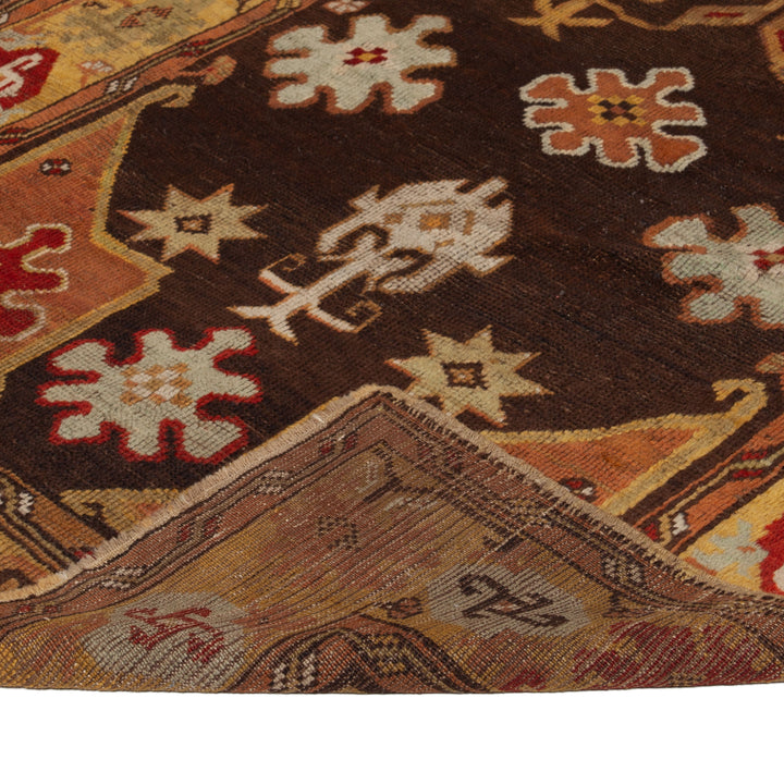 Brown Vintage Traditional Wool Rug - 3'10" x 12'