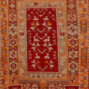 Red Vintage Traditional Wool Rug - 3'10" x 5'8"