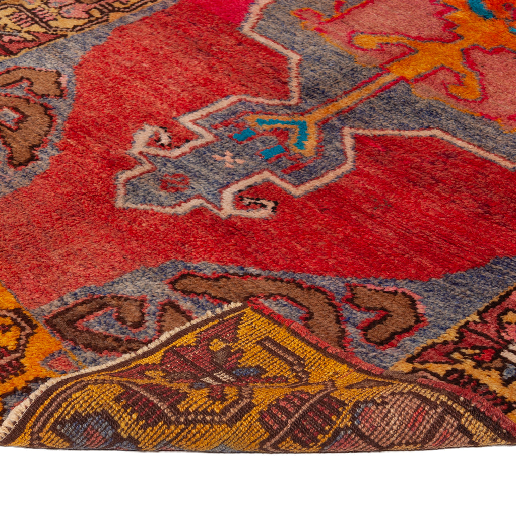 Orange Vintage Traditional Anatolian Wool Rug - 4'2" x 13'9"