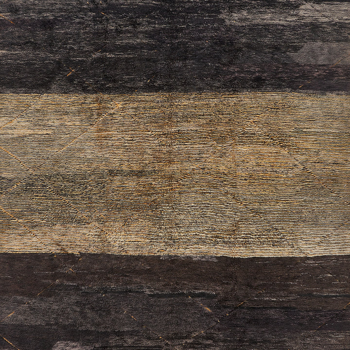 Close-up of treated wooden material with distinct wood grain patterns.