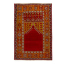 Red Vintage Traditional Wool Rug - 3'11" x 5'11"