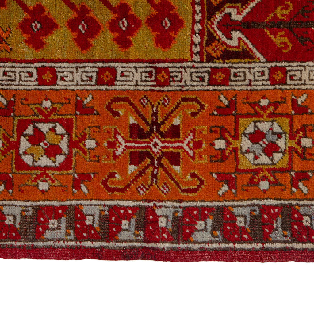 Red Vintage Traditional Wool Rug - 3'11" x 5'11"