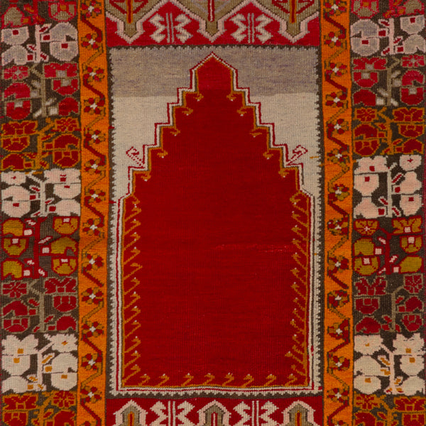 Red Vintage Traditional Wool Rug - 3'3" x 4'5"