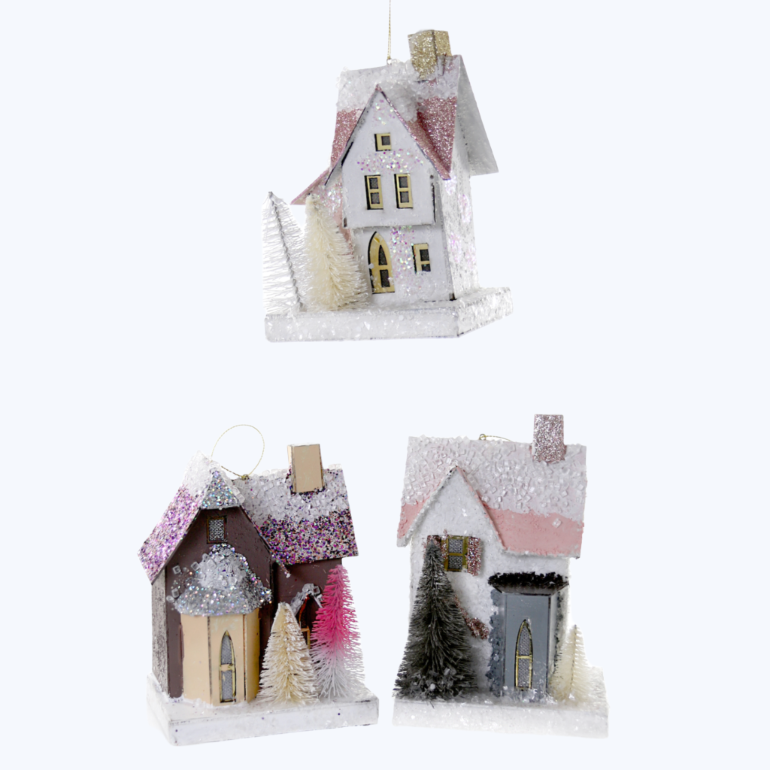 Assorted Mini Wintertide Glitter House Ornament