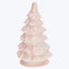 Glittery pink Christmas tree decoration on white background, festive design