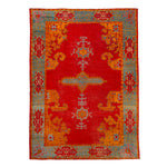 Red Vintage Traditional Anatolian Wool Rug - 12" x 16'4"