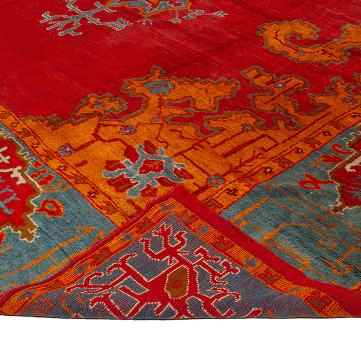 Red Vintage Traditional Anatolian Wool Rug - 12" x 16'4"