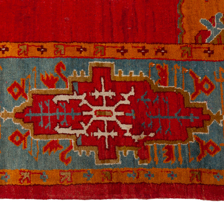 Red Vintage Traditional Anatolian Wool Rug - 12" x 16'4"