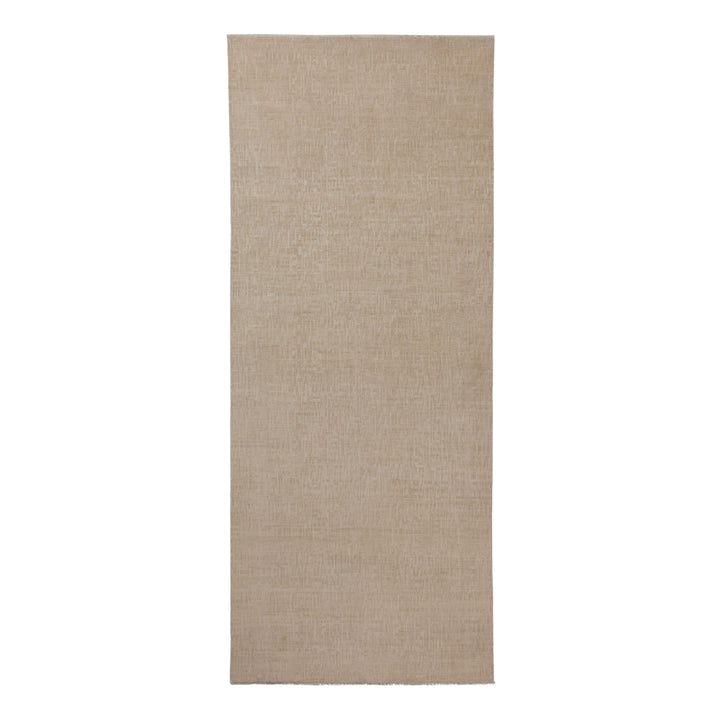 White Modern Wool Silk Blend Rug - 6' x 15'