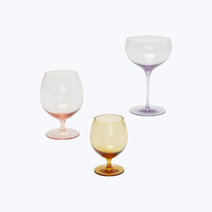 Single, empty wine glass with large bowl designed for red wines. - hover