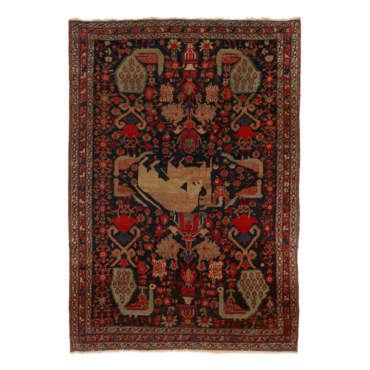 Red Traditional Wool Persian Rug - 4'8" x 6'3"