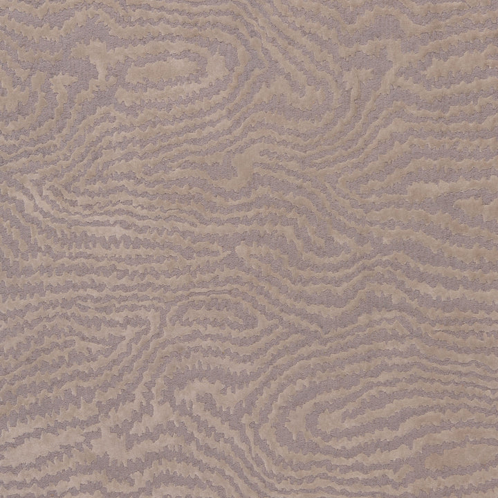 Beige Modern Wool Silk Blend Rug - 5' x 5'5"