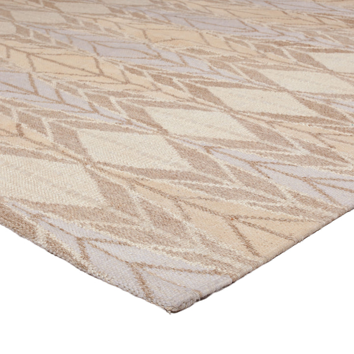 Beige Flatweave Wool Rug - 8' x 15'