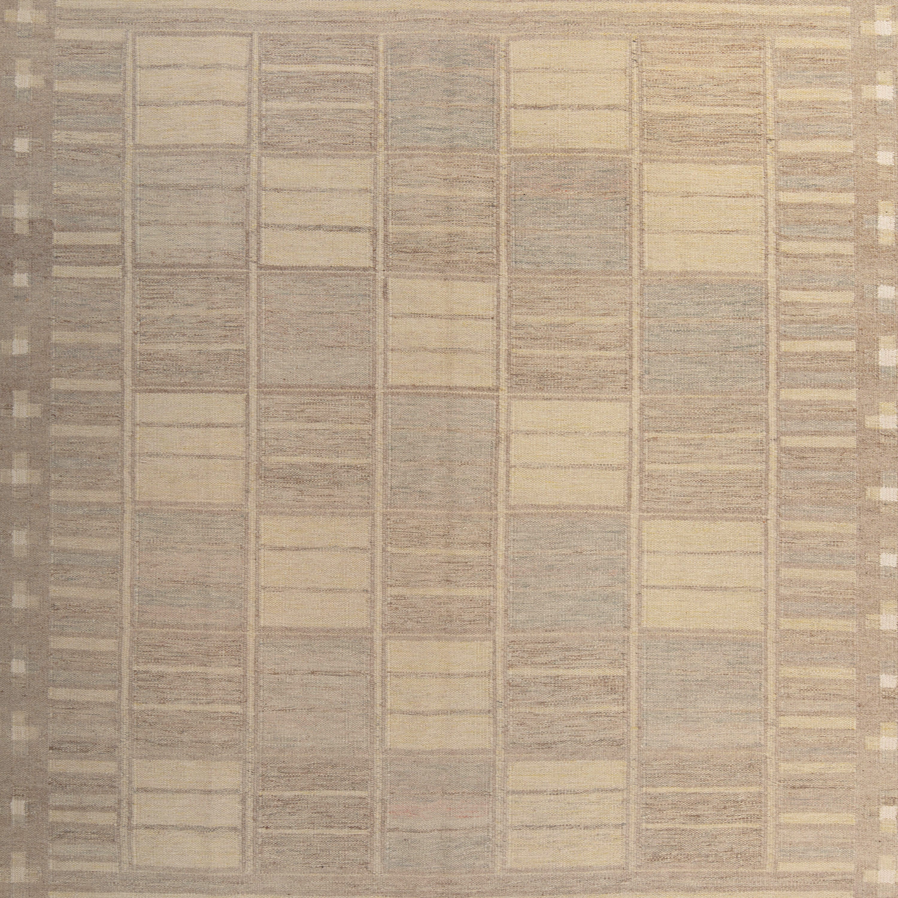 Beige Flatweave Wool Cotton Blend Rug - 9'4" x 11'8"