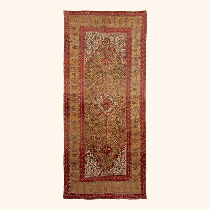 Gold Vintage Traditional Anatolian Wool Rug - 8'2" x 18'5"