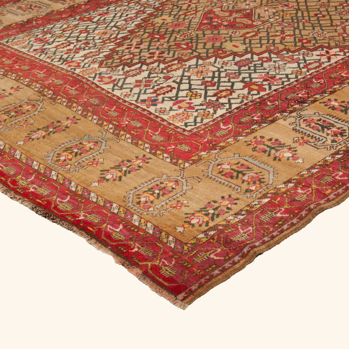 Gold Vintage Traditional Anatolian Wool Rug - 8'2" x 18'5"